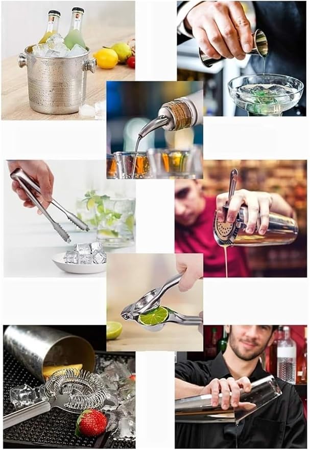 Set de coctelera, barista, 10 piezas miniatura 7