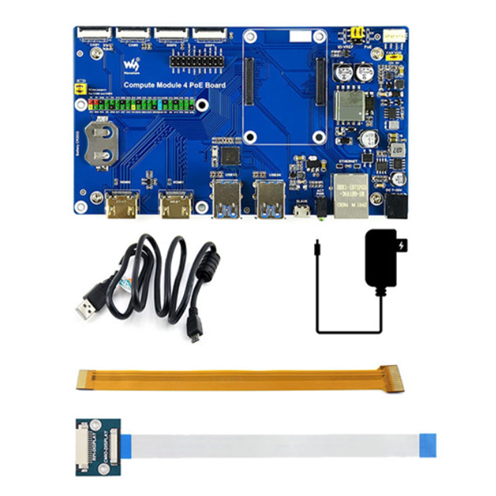 TUOPUONE Compute Module 4 Dev Kit compatibile con Raspberry Pi con scheda PoE Wave-share senza touchscreen da 7"