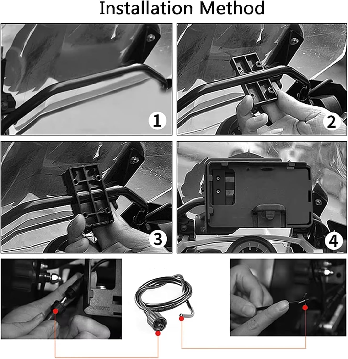 Motorcycle Handlebar Phone Navigation Mount for BMW R1250GS/R1200GS/GSA/ADV LC R 1200 - Fits 12mm Bars,Support