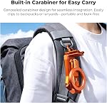K&F CONCEPT 360° Rotating Magnetic Phone Tripod, Orange | 4-in-1 Portable, Aluminum Stand, Compatible with iPhone 17/16/15/14 Pro Max Air, Fits Vlog, Gym, Travel PT03