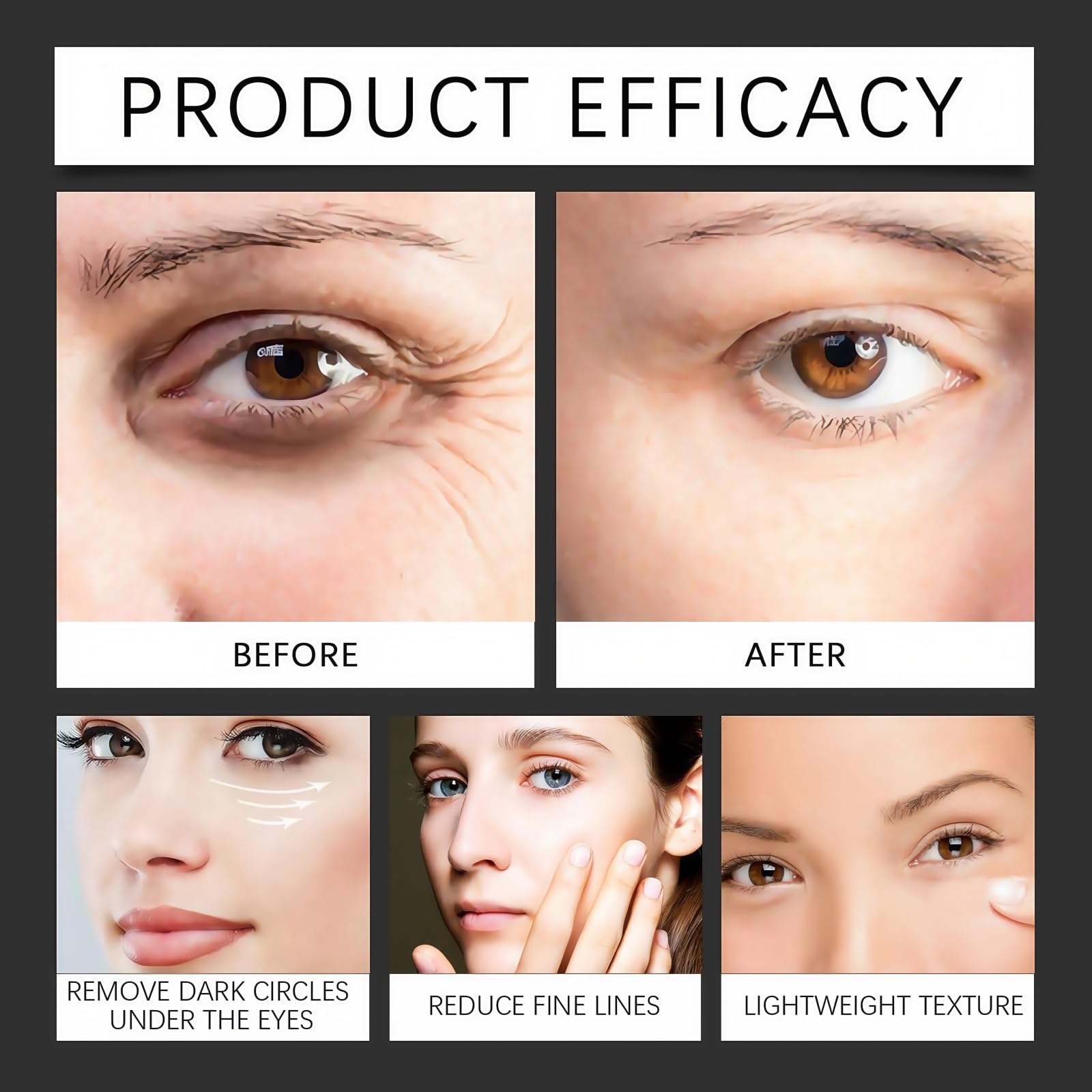 Eye Cream for Dark Circles and Puffy Eyes,Anti-Wrinkle under Eye Cream,Under Eye Cr-eam Anti Aging for Puffiness and Bags with 360°E-ye Roller Ball for Women & Men,Remescar E-ye Bags and Dark Circles - Image 2