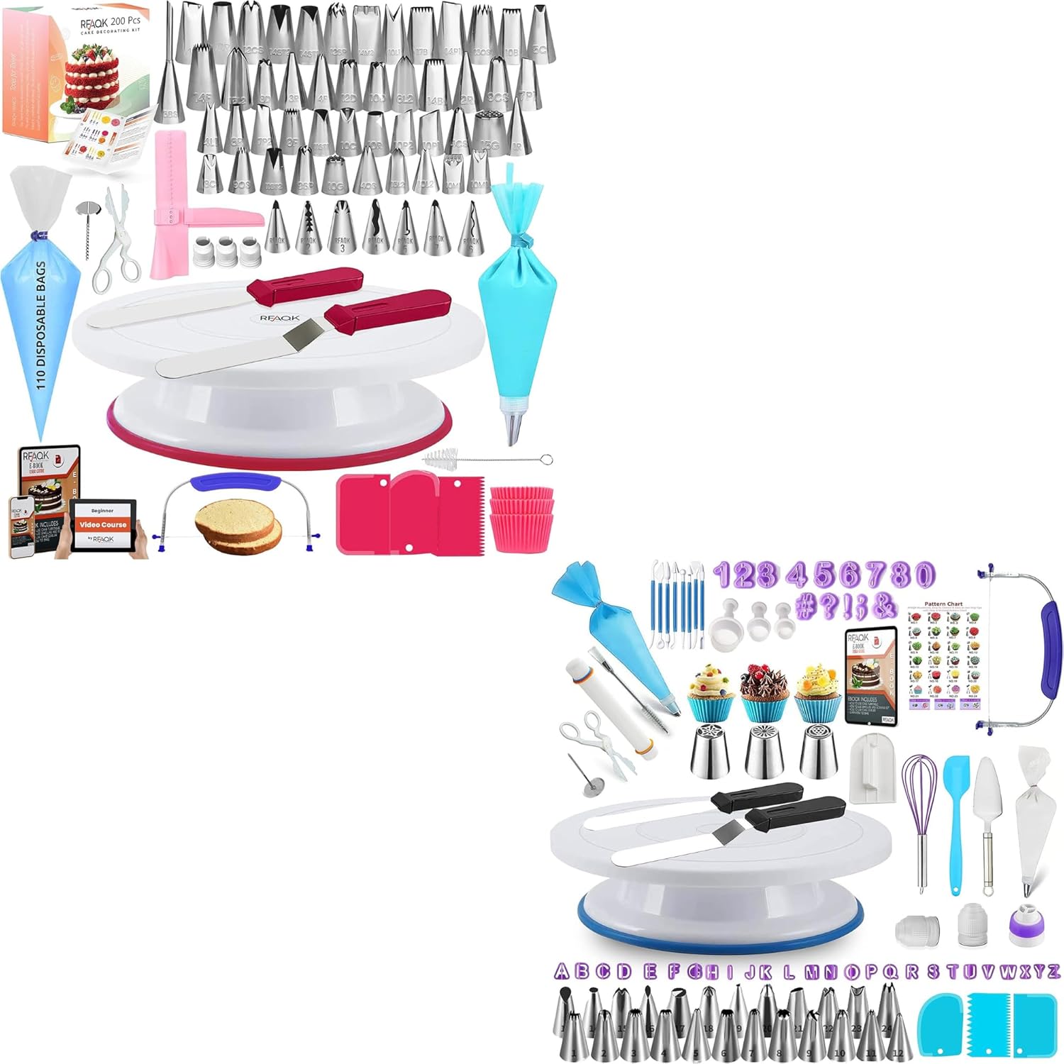 200PCs and 230PCs Cake Decorating Kit for Cake Cupcake and Cookies Decoration