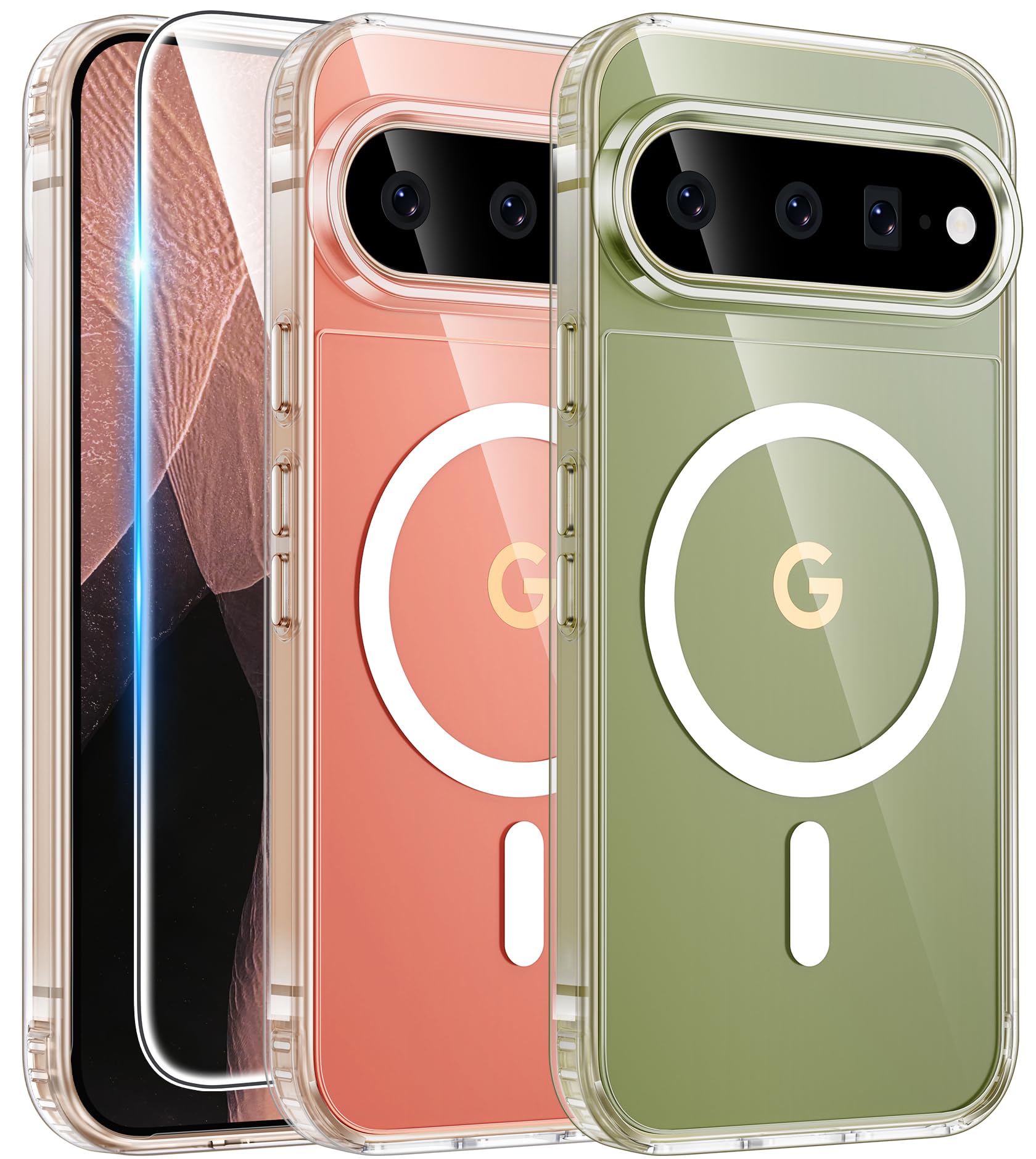 FNTCASE for Google Pixel 11 Pro XL Case Clear Compatible with Magsafe | Screen Protector, Anti Yellowing Magnetic Phone Cases, Slim, Rugged Shockproof Protective, Transparent Cell Cover
