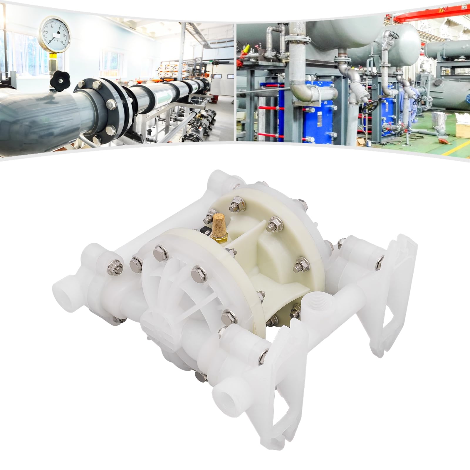 Pompa a membrana ad aria compressa a doppia membrana, funzionamento ad aria, 100 PSI 1/2 pollici, per liquidi corrosivi generali, acido-base, solventi, toluene, prodotti farmaceutici, alimenti,