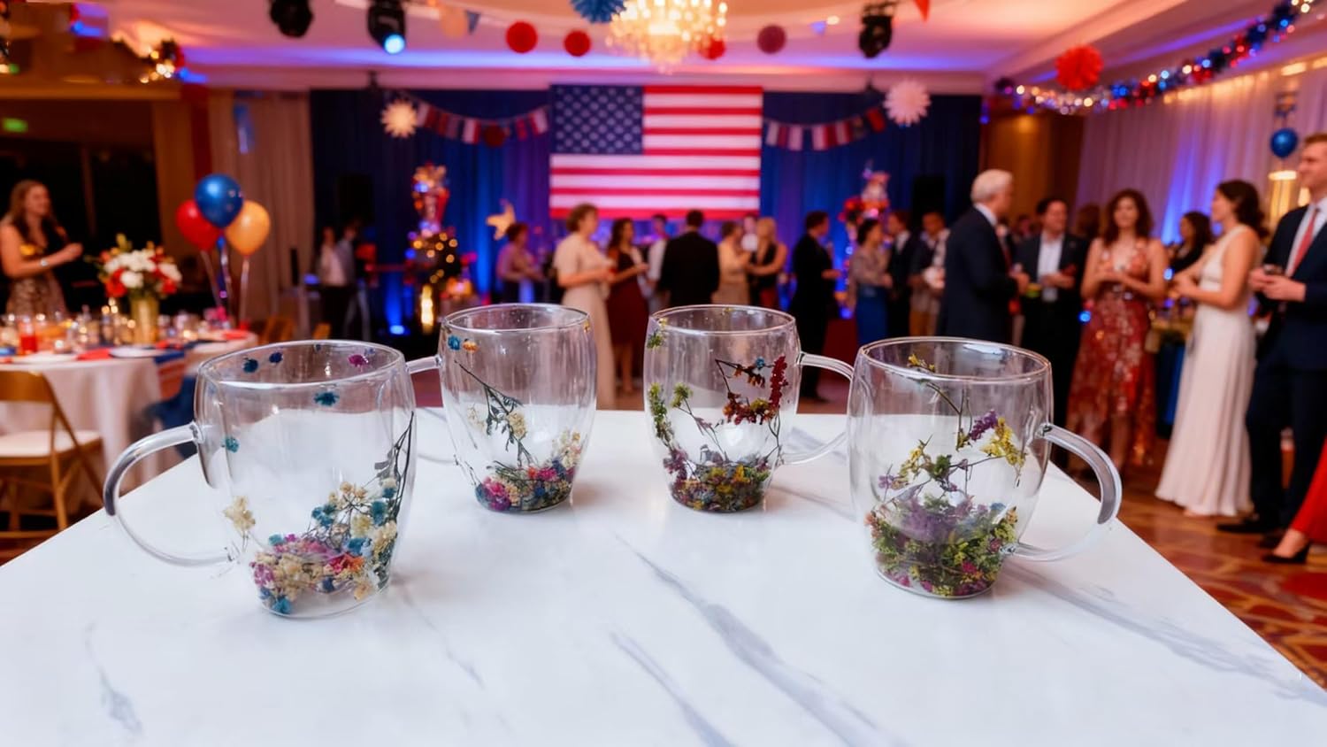 Gugou Double Wall Glass Coffee Mugs Set of 2, Hand Blown 12 OZ Clear Glass Coffee Cups, Insulated Tea Mug, Perfect for Espresso, Cappuccino, Latte, American,Tea Bag, Beverage (CUP2) - Image 6