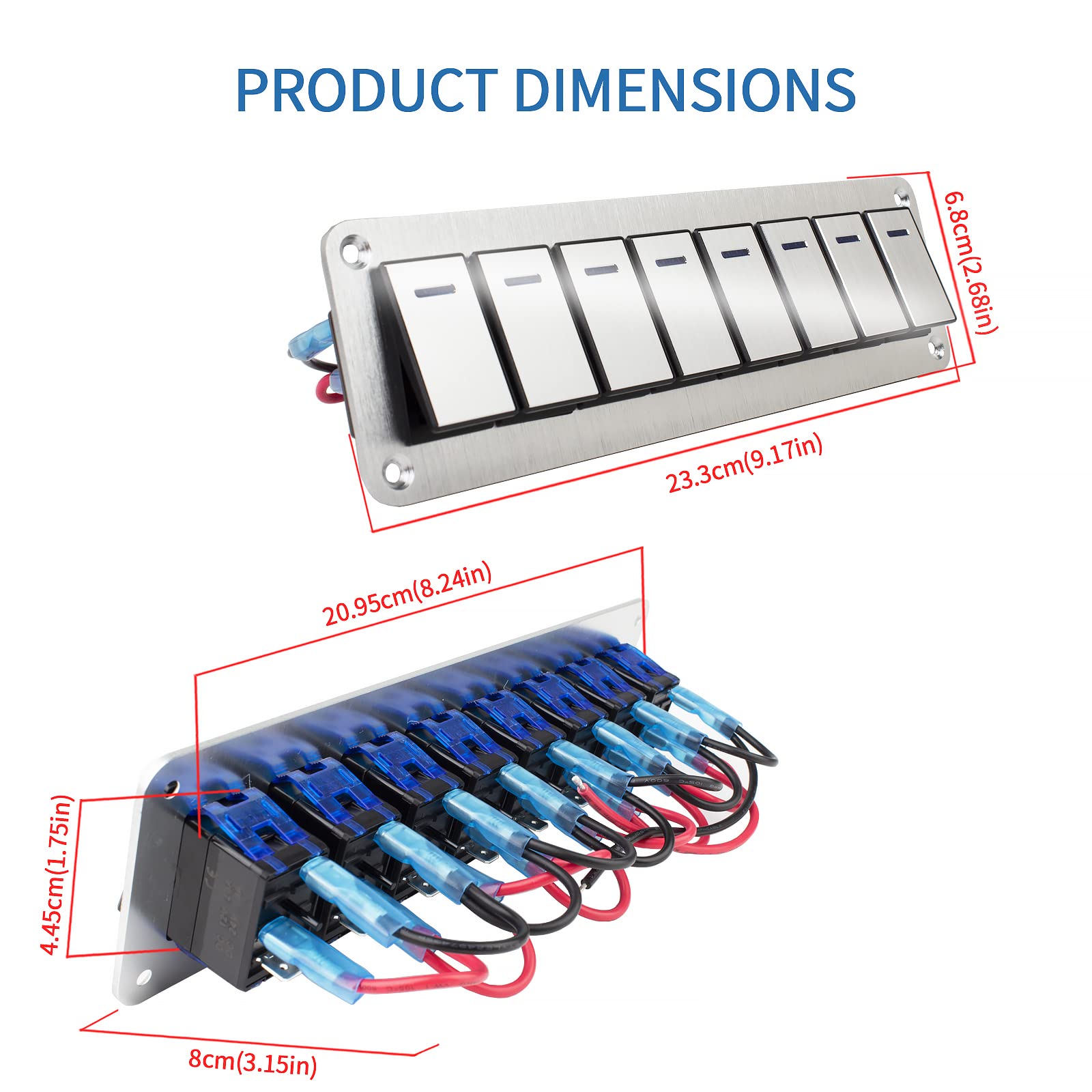 Snapklik.com : Waterproof Toggle Switch Panel 8 Gang Aluminum Rocker ...