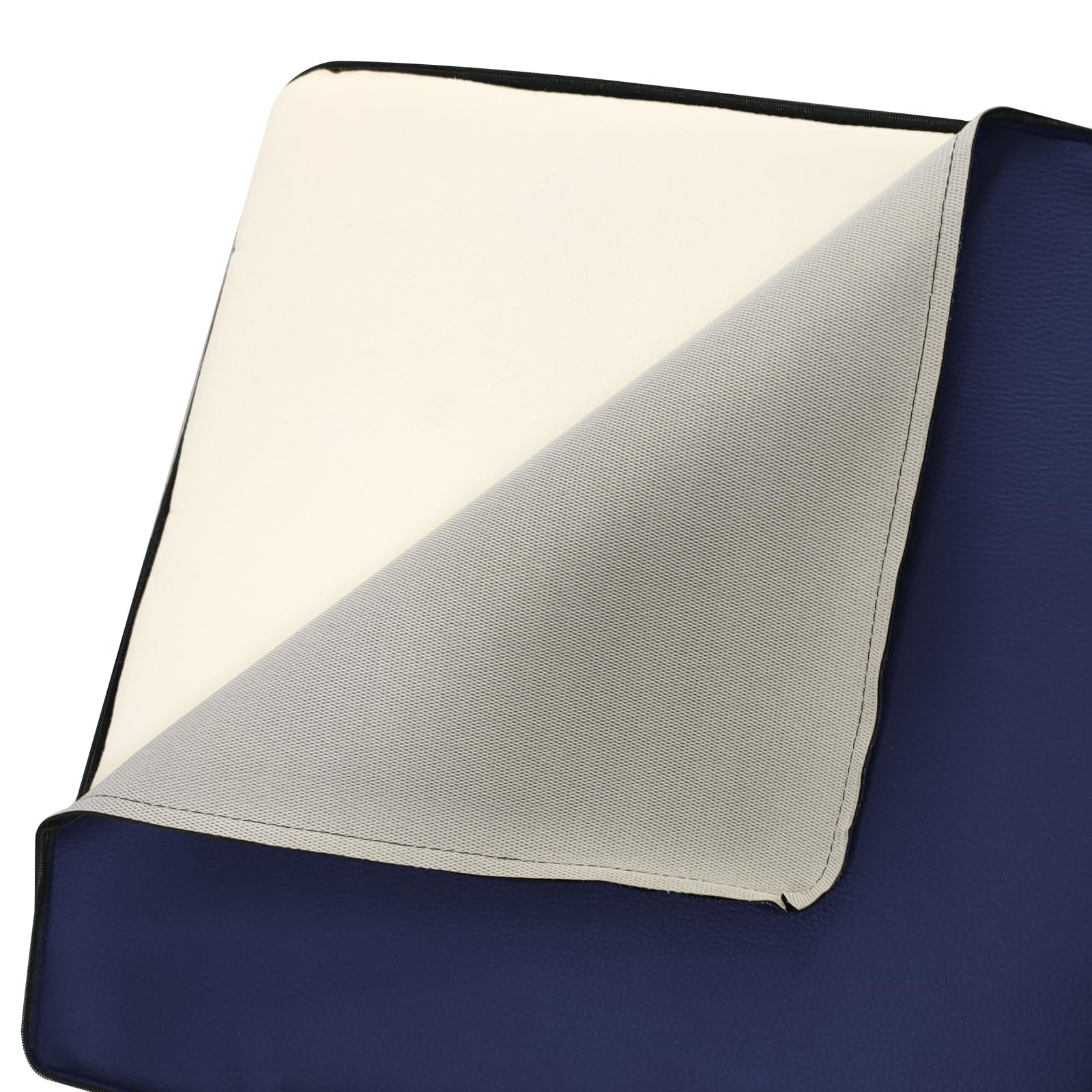 CUBO POUF ECOPELLE BLU 45X45 H.45 SFODERABILE INTERNO IN POLIURETANO DA SEDUTA CUCITURE RIBATTUTE PER MAGGIORE TENUTA