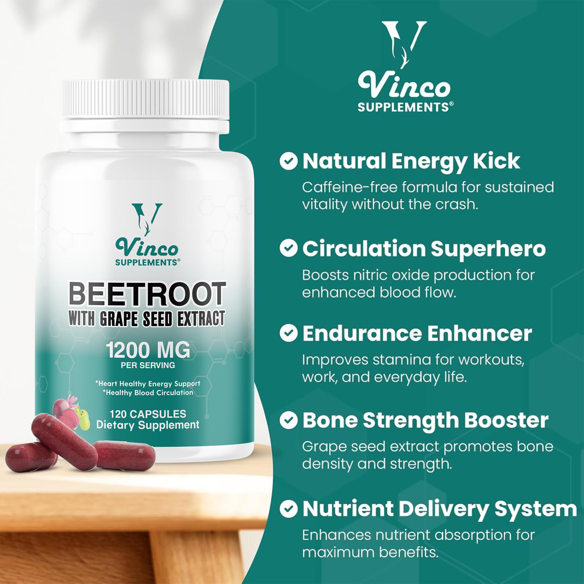 Estratto Di Barbabietola 20:1 8000mg Xemenry - Capsule Per Supporto Cardiovascolare
