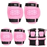 TXJ Sports Elbow and Knee Pads Kids with Wrist Guards Protective Gear for Skateboard Roller Skating Biking Skating Inline Skates Longboarding Derby Riding Scooter
