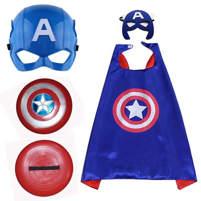 Kaku Fancy Dresses Superhero Robe Combo Set With Accessories For Kids, Super Hero Costume Props For Boys & Girls