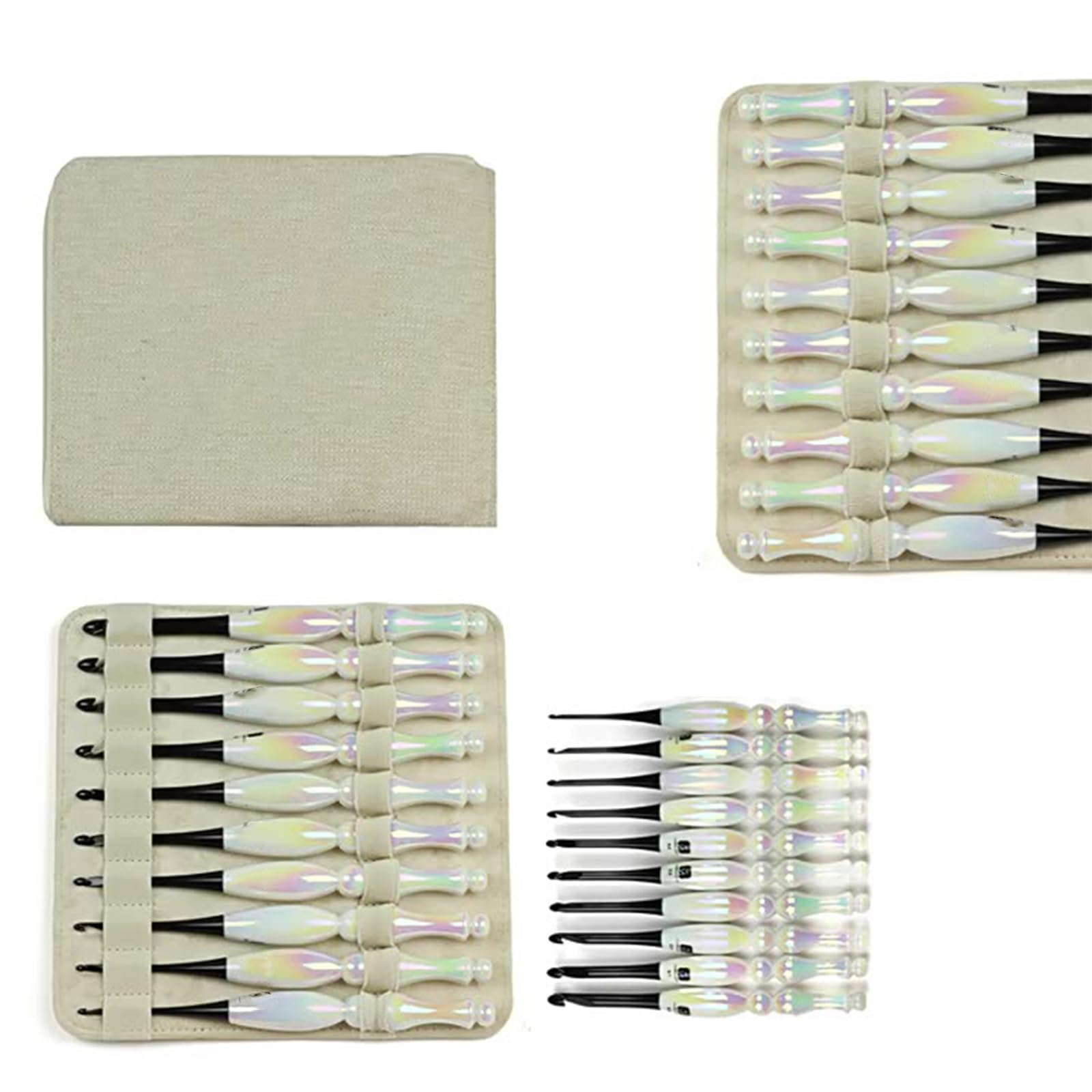 10Pcs Acrylic Handle Crochet Hook Set Ergonomic Grip Aluminium Crochet Hook Needle for Knitting Crocheting 3.0-7.0mm Aluminum Hooks Set Ergonomic Handle
