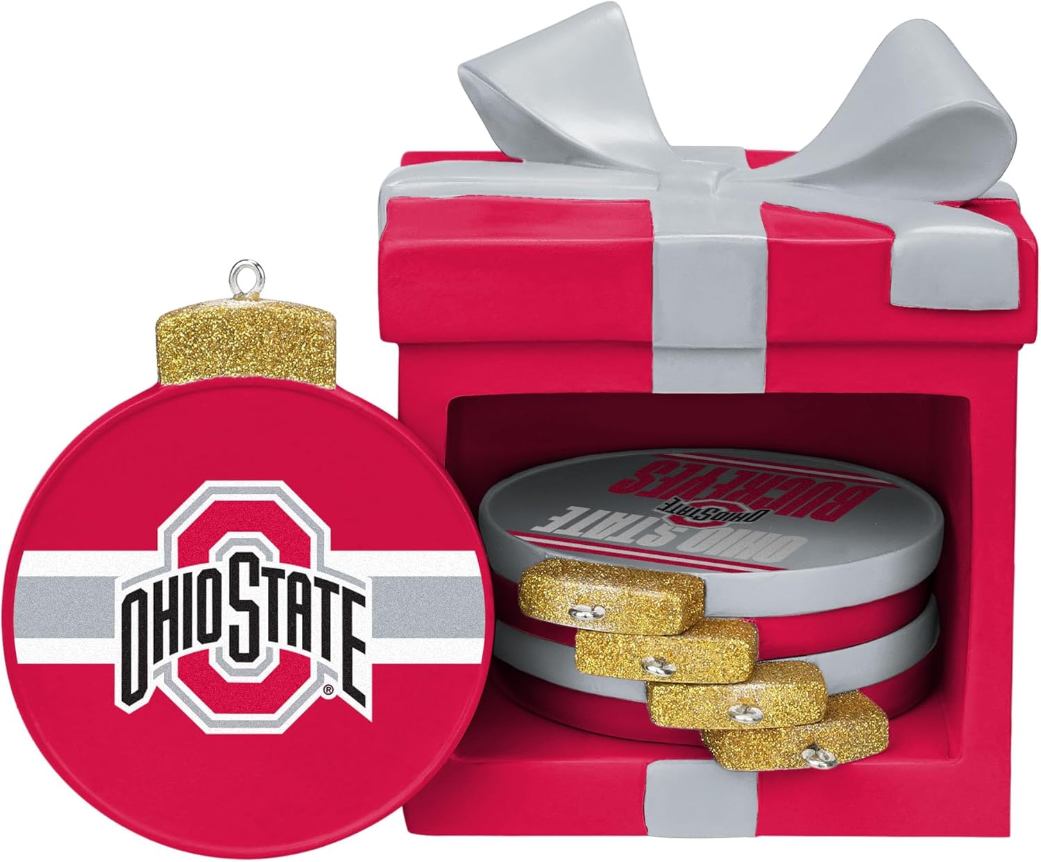 FOCO NCAA Unisex-Adult NCAA College Team Logo 5 Pack Box Drink Beverage Coaster Set