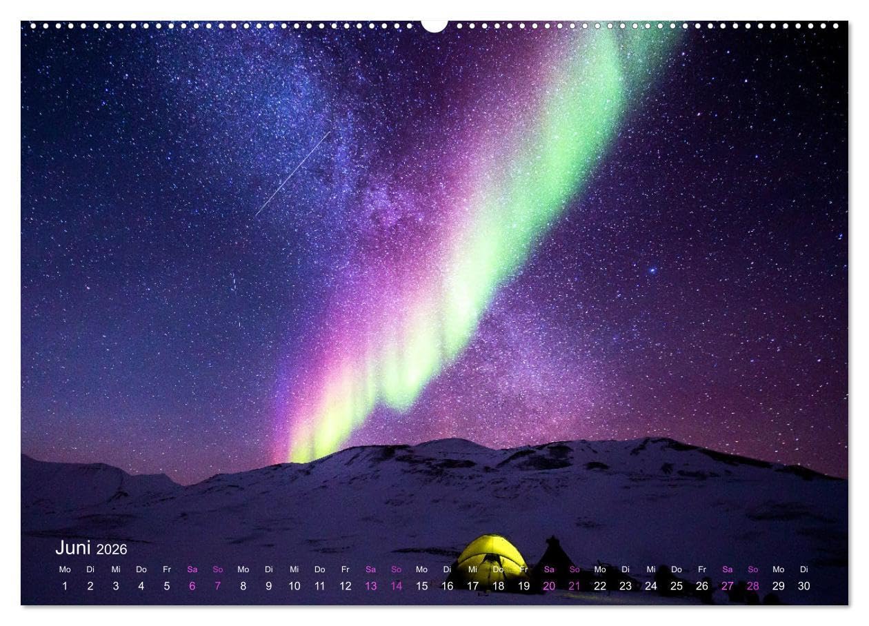 Magische Polarlichter der Erde (Wandkalender 2026 DIN A2 quer), CALVENDO Monatskalender: Atemberaubende Aufnahmen imposanter Lichterscheinungen (CALVENDO Natur)