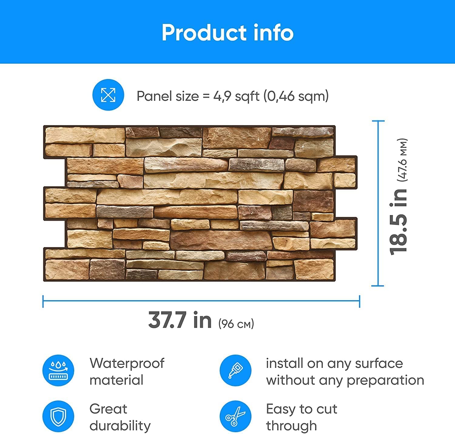 Grace Baltic 3D Wall Panels, Wall Cladding, Polyvinyl Chloride