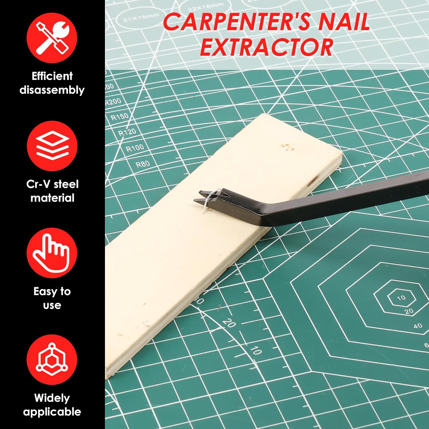 3 Pack Heavy Duty Staple Remover with Double Pronged Head, Tack Puller Industrial Staple Remover Upholstery Tool for Furniture Floor Carpet Carton Wood Construction