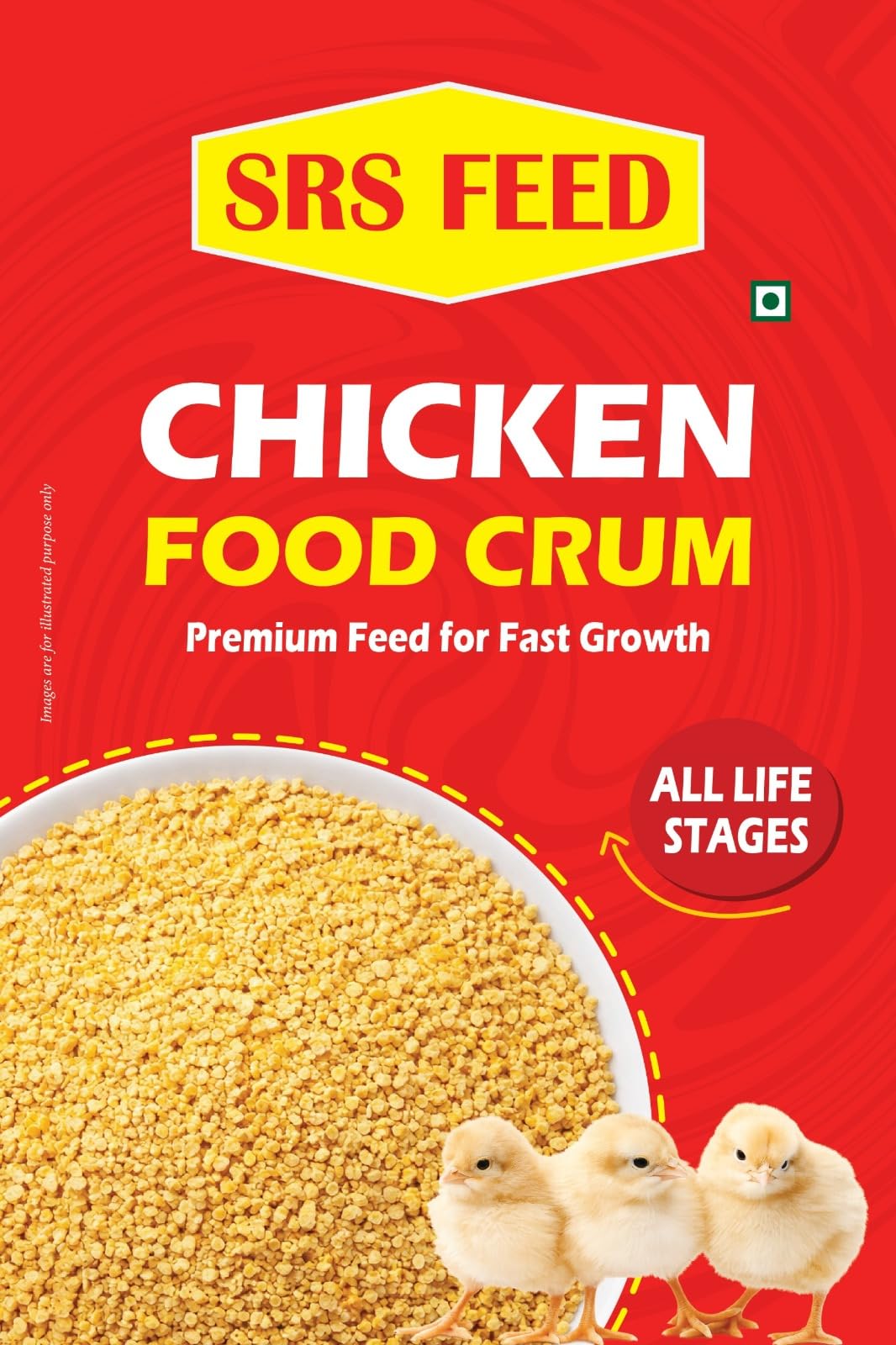 SRS Feed Chicken Food Crum, Premium Feed for Fast Growth, All Life Stages of 1 kg-image-4