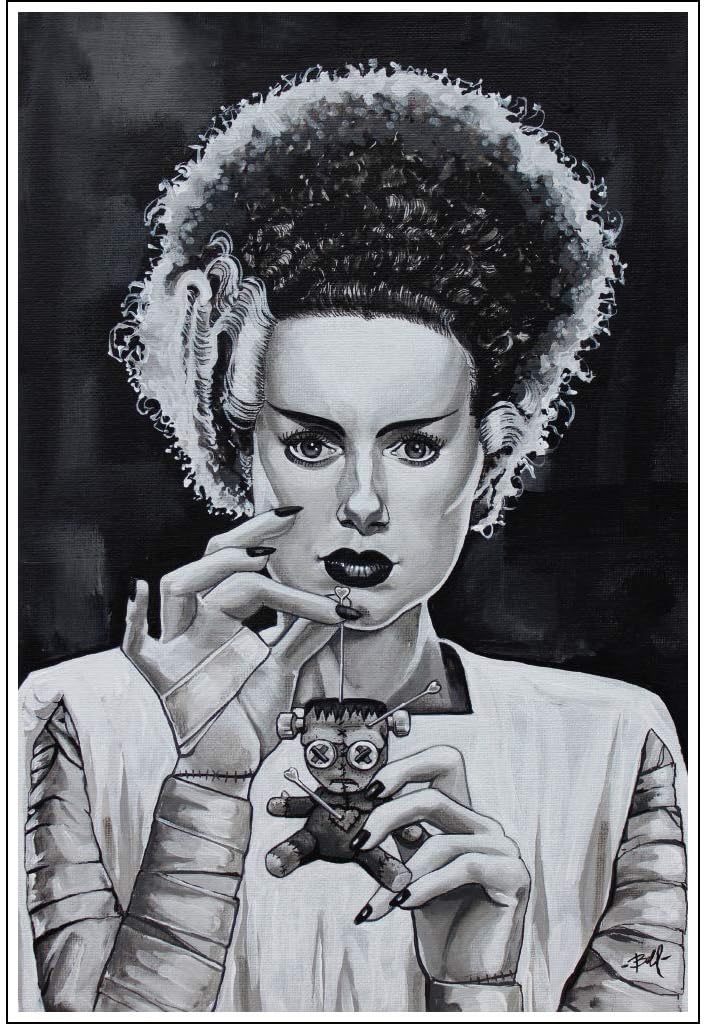 Love Hurts by Mike Bell Bride of Frankenstein Monster Wall Art Print for Framing
