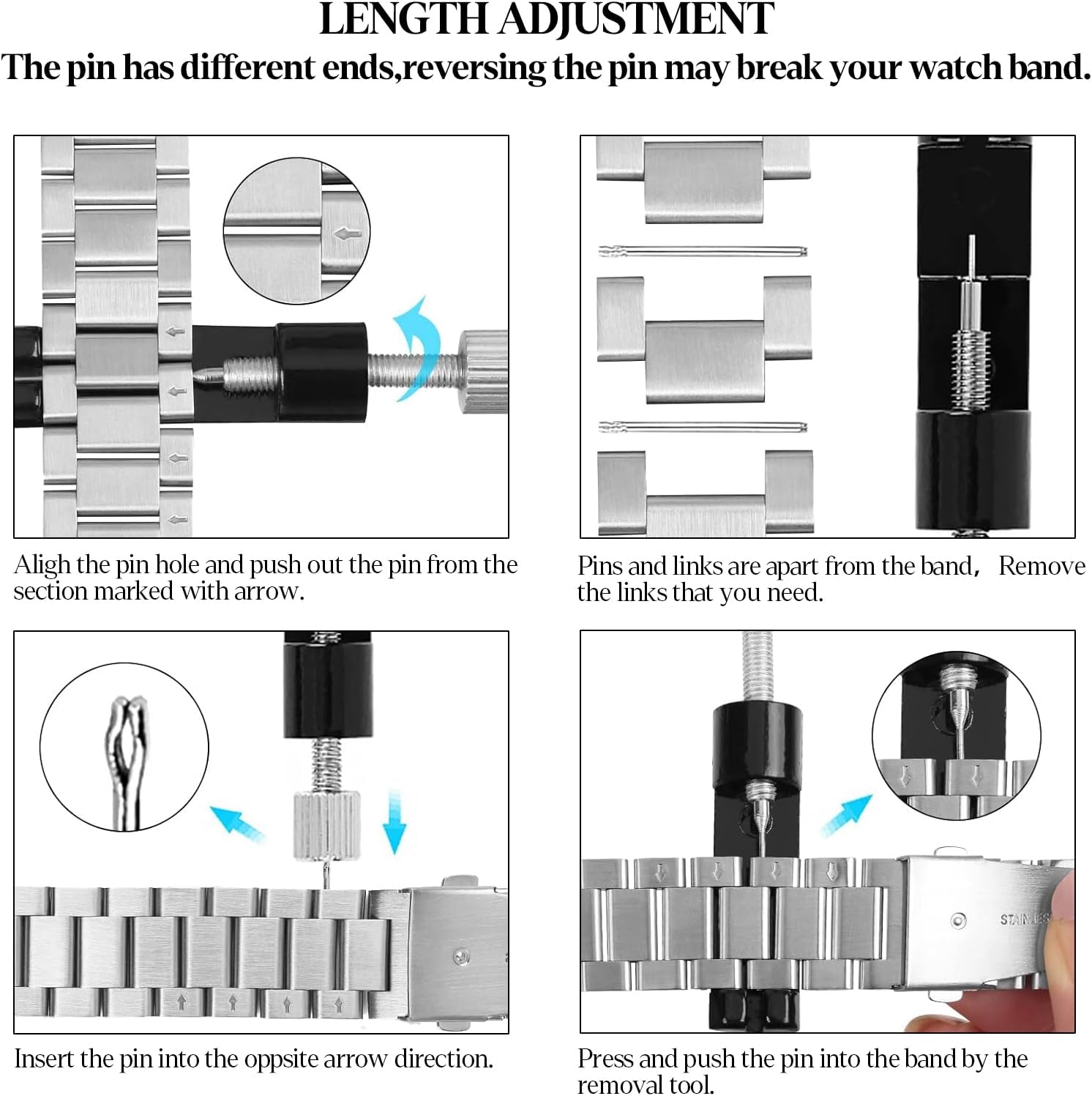 Houndstooth Metal Bracelet Apple Watch Band for Women, Stainless Steel Strap