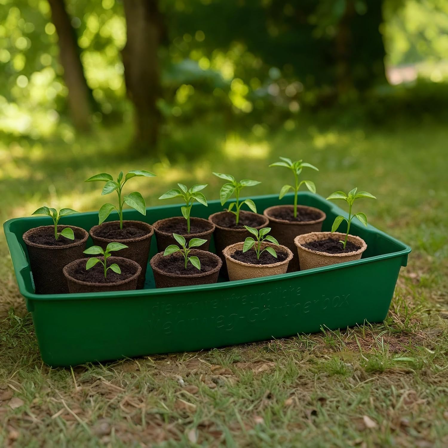 Gärtnerbox 58x32x11 cm Set 10er Pflanzschale Anzuchtwanne Semillas Verde