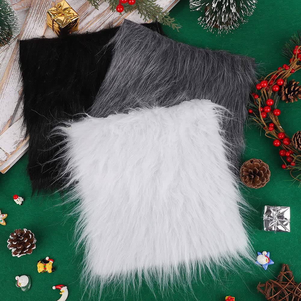 GORGECRAFT 6 m Shaggy pluche imitatiebont, stof, voorgesneden, 4 kleuren, pluizig, fuzzy, handwerk, bont, schraap, munten, gnome, baarden, voor kabouters, baard, haar, kerstman, cosplay