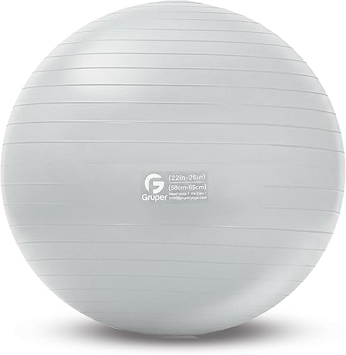 Gruper Pelota de yoga y pilates, pelota de gimnasio de 4 tamaños para fitness, yoga, entrenamiento, embarazo y terapia física, bomba rápida