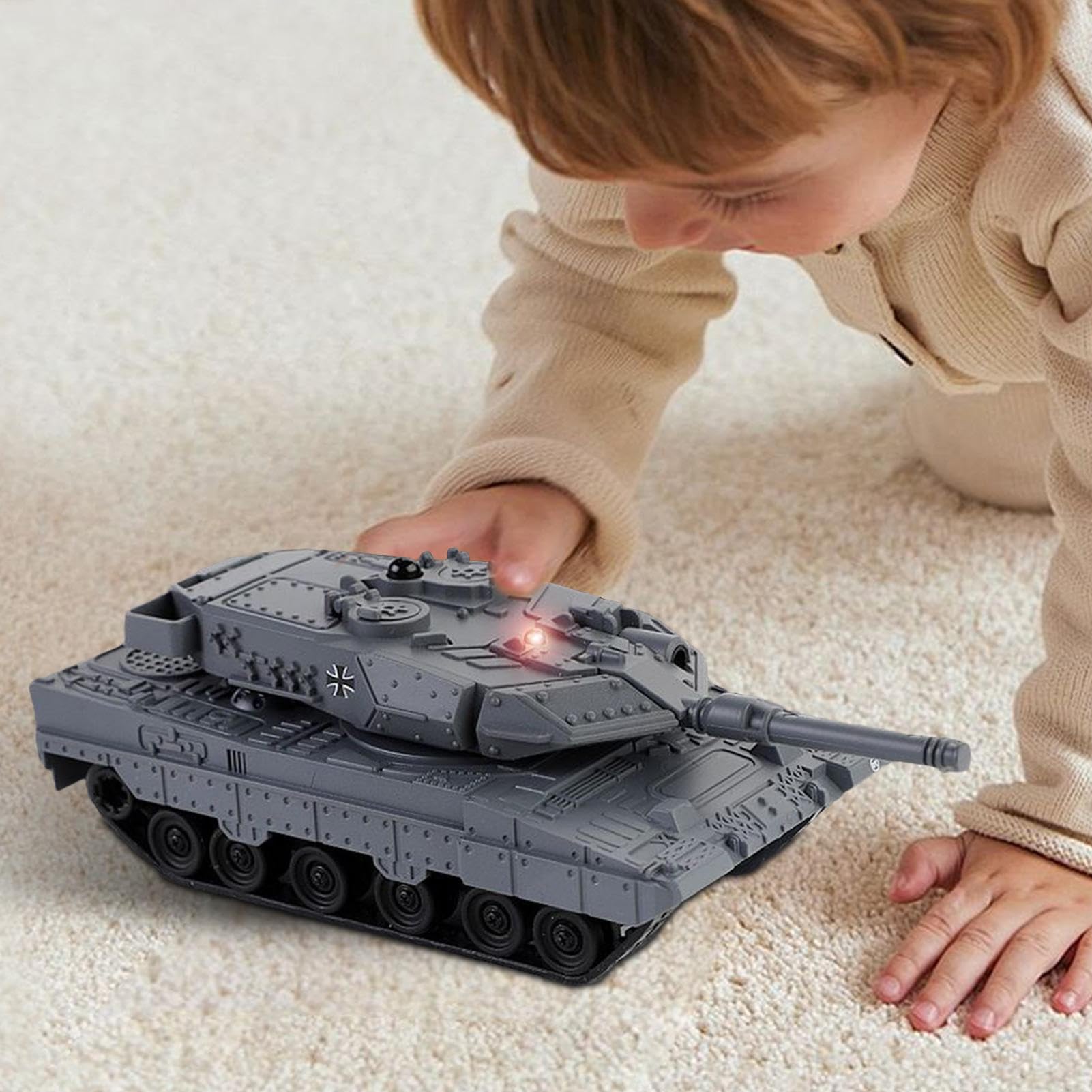 Générique Tank RC, Fonction Télécommandée, 13,5x5,5x4,5 Cm, Réservoir De L'armée À Distance, Véhicule De Bataille RC Rechargeable, Véhicule Modèle pour La Course De Loisirs en Plein Air