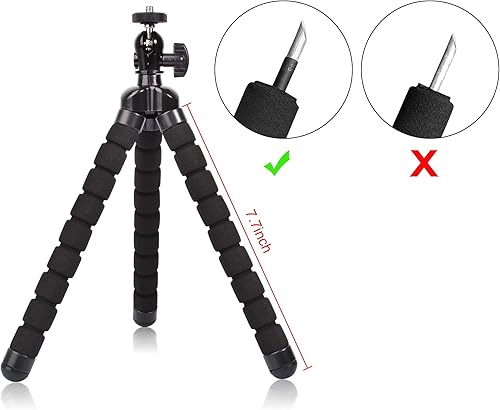 Miniatura 4 de Mini trípode para teléfono, flexible, de alta calidad, compatible con iPhone Samsung Go Pro, cámara digital pequeña, color negro