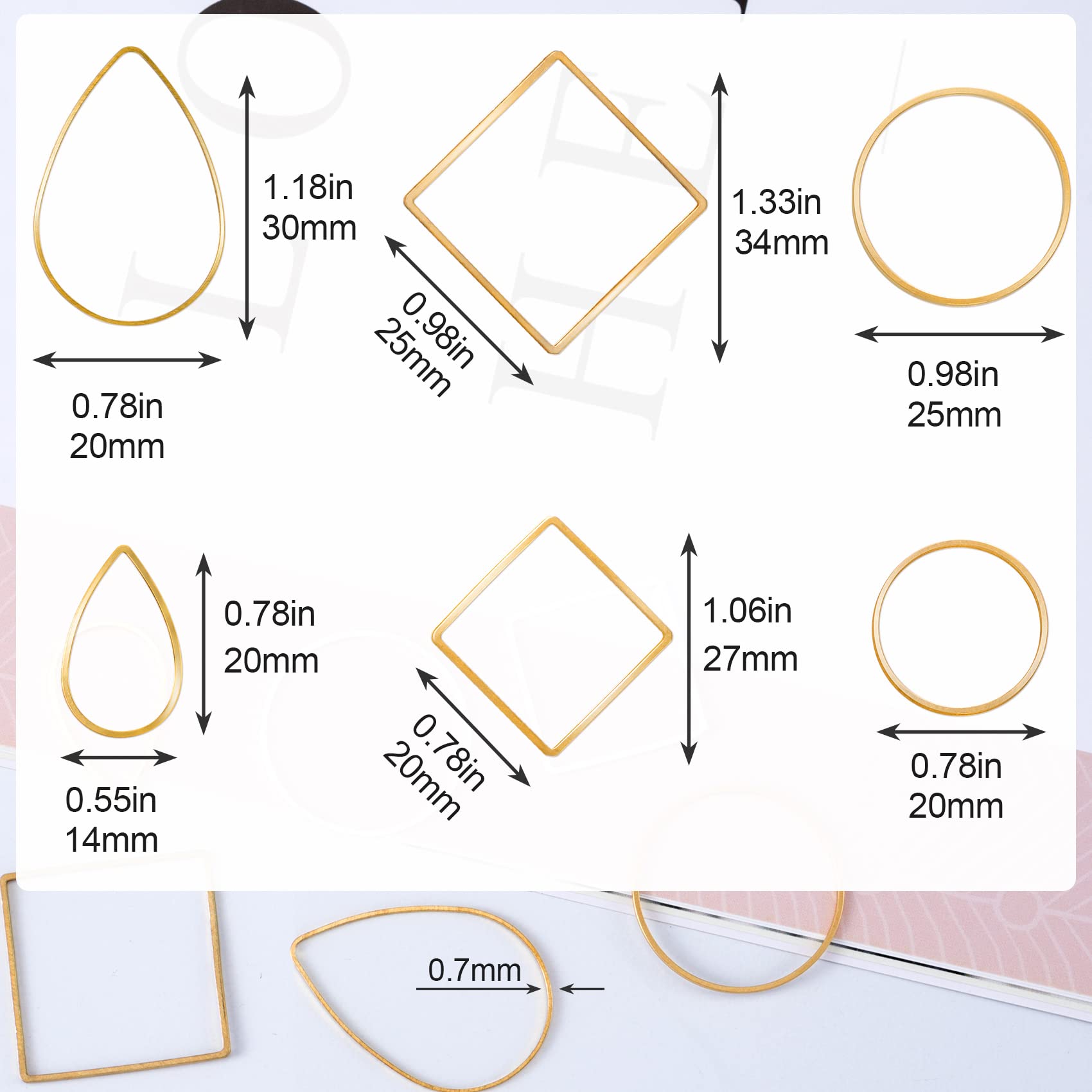 PAGOW 96-Piece Hoop Earring Findings - Hypoallergenic Alloy, Silver & Gold, 20mm-40mm For Jewelry Making - View #2