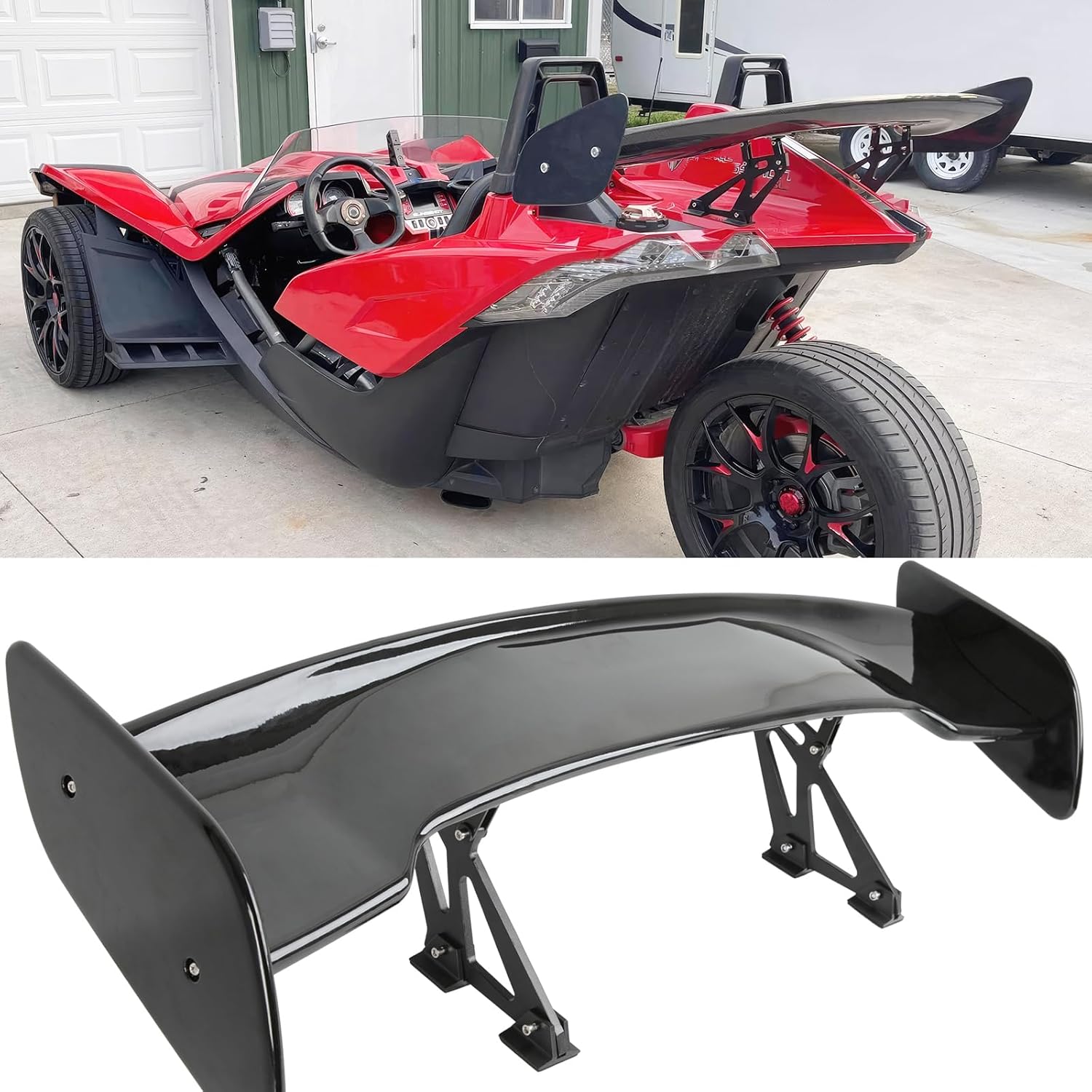 47 Inch Universal Rear Spoiler, GT Style Car Rear Trunk Spoiler Wing Spoiler Compatible with Mazda Miata RX-7 Chevy Corvette Camaro Nissan Toyota Honda Civic Ford Mustang Polaris Slingshot