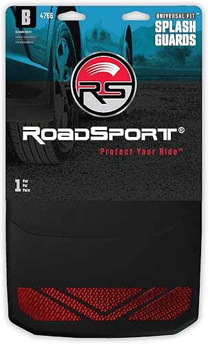 Miniatura 2 de RoadSport 4766 'B' Series Guarda barro, de ajuste universal, de alta calidad. Negro con prisma rojo; 15-3/4 pulgadas de alto x 8-7/8 pulgadas de