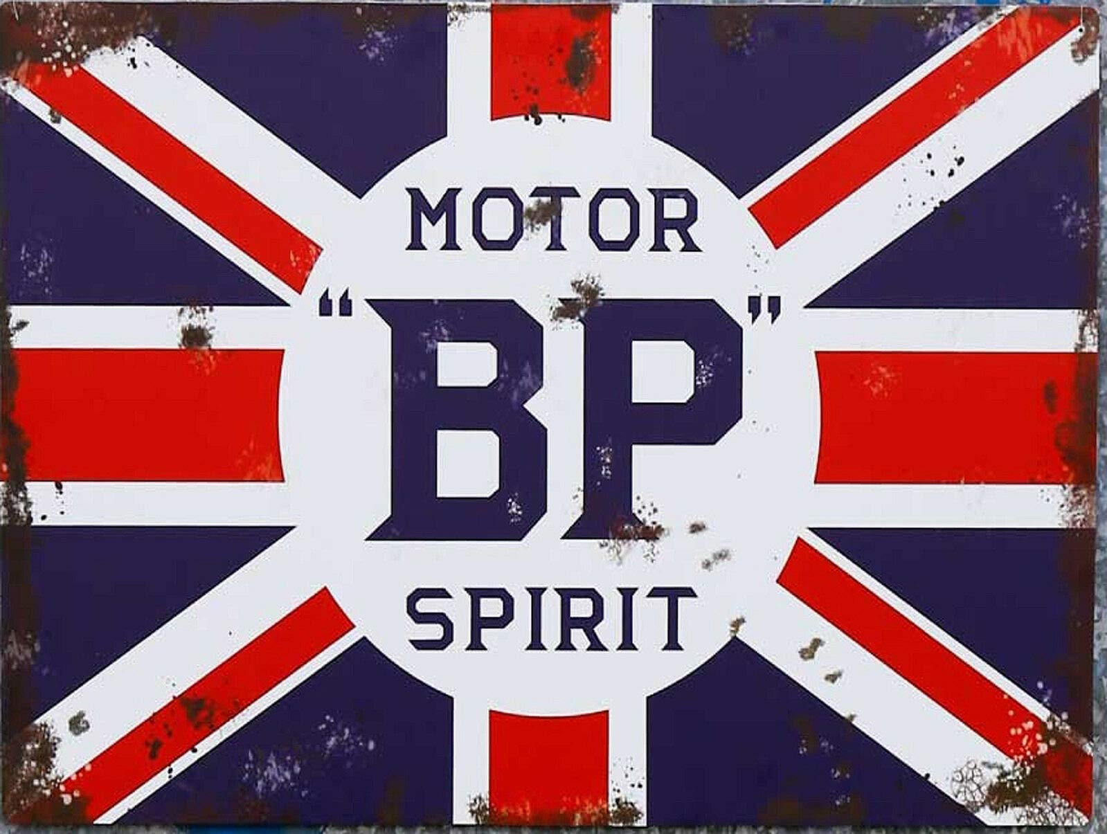Kueprae A581 Metal Vintage Shabby-Chic Tin Sign Motor Bp Plaque Metal Plaque 12X8 Inches