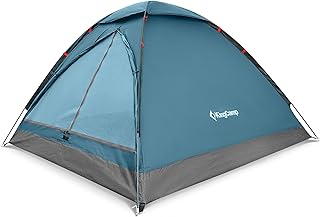 KingCamp 2-3 Personen Zelt Wasserdicht 3000mm Ultraleicht Camping Zelt mit Übergroßer Regenkappe & Reflektierenden Seilen -Kuppelzelte für Wandern,Garten & Wochenende - 210x180x130cm