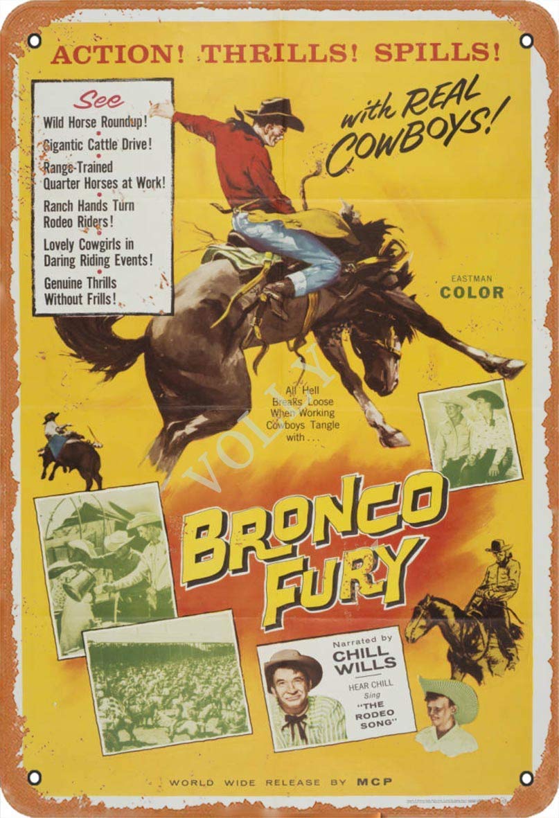 Inga Bronco Fury Retro Prevent Glare Fun Art Fashion Metal Wall Decor Tin Sign Funny Decor Metal Sign 8x12 inches