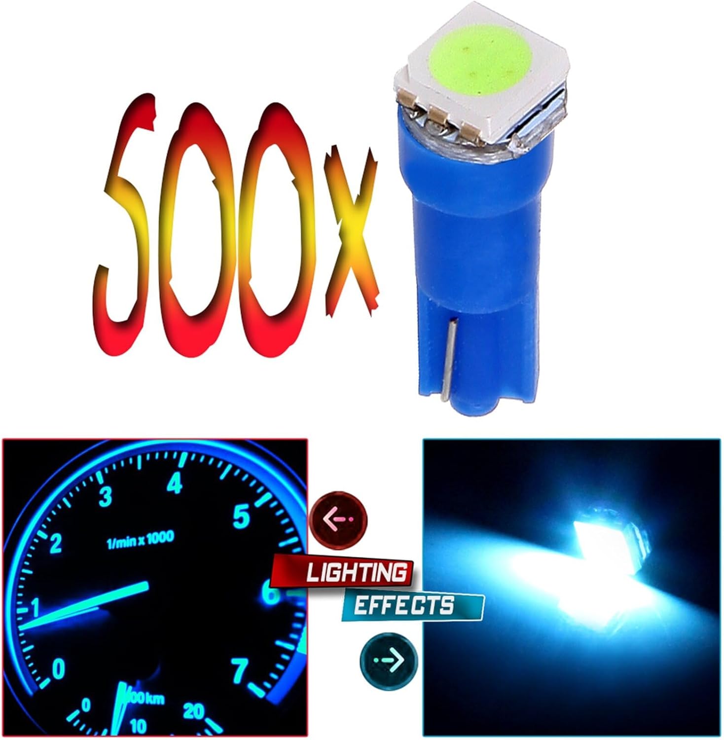 ECCPP 500x Instrument Cluster Dash Panel Lights T5-1-5050-SMD-Ice Blue 17, 18, 27, 37, 58, 70, 73, 74, 79, 85, 86, 206, 207, 286, 306, 307, 308, 406, 407 2721