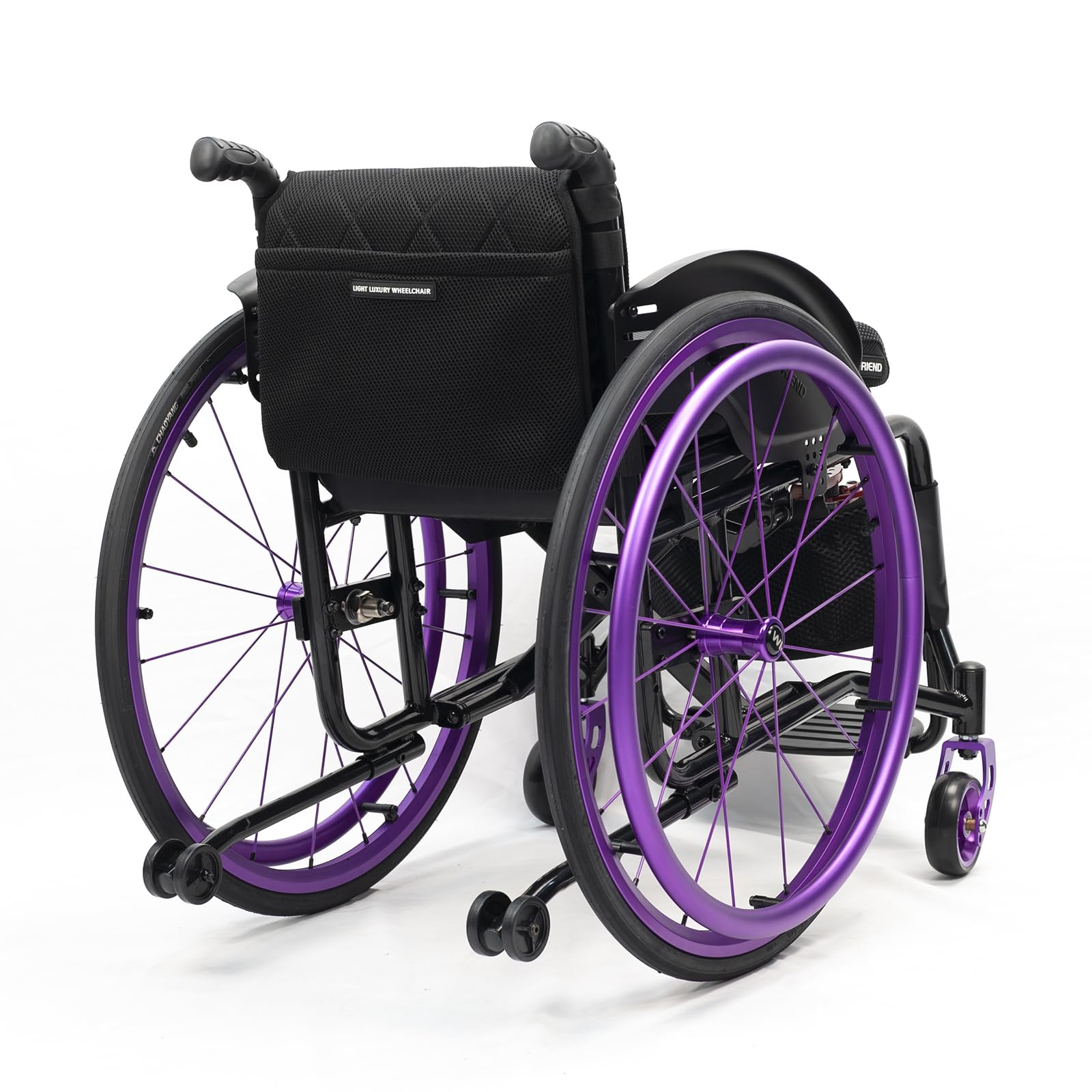 Silla de ruedas deportiva ligera con frenos de mano, silla de ruedas manual portátil de aleación de aluminio autopropulsada para transporte, diseño plegable y ruedas traseras de liberación rápida
