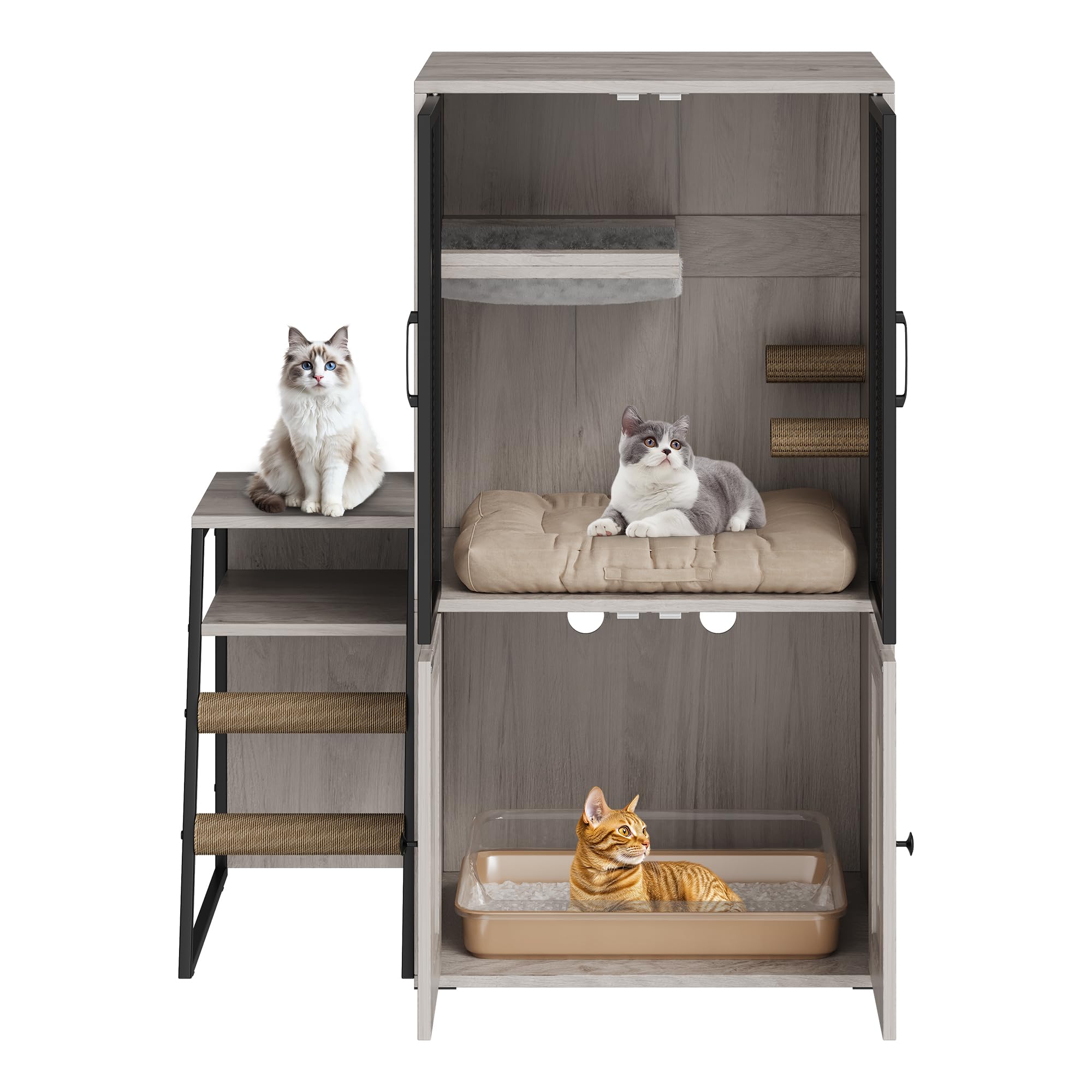 Amazon.co.jp: 猫 トイレ 隠す キャビネット 多機能 キャットハウス 猫