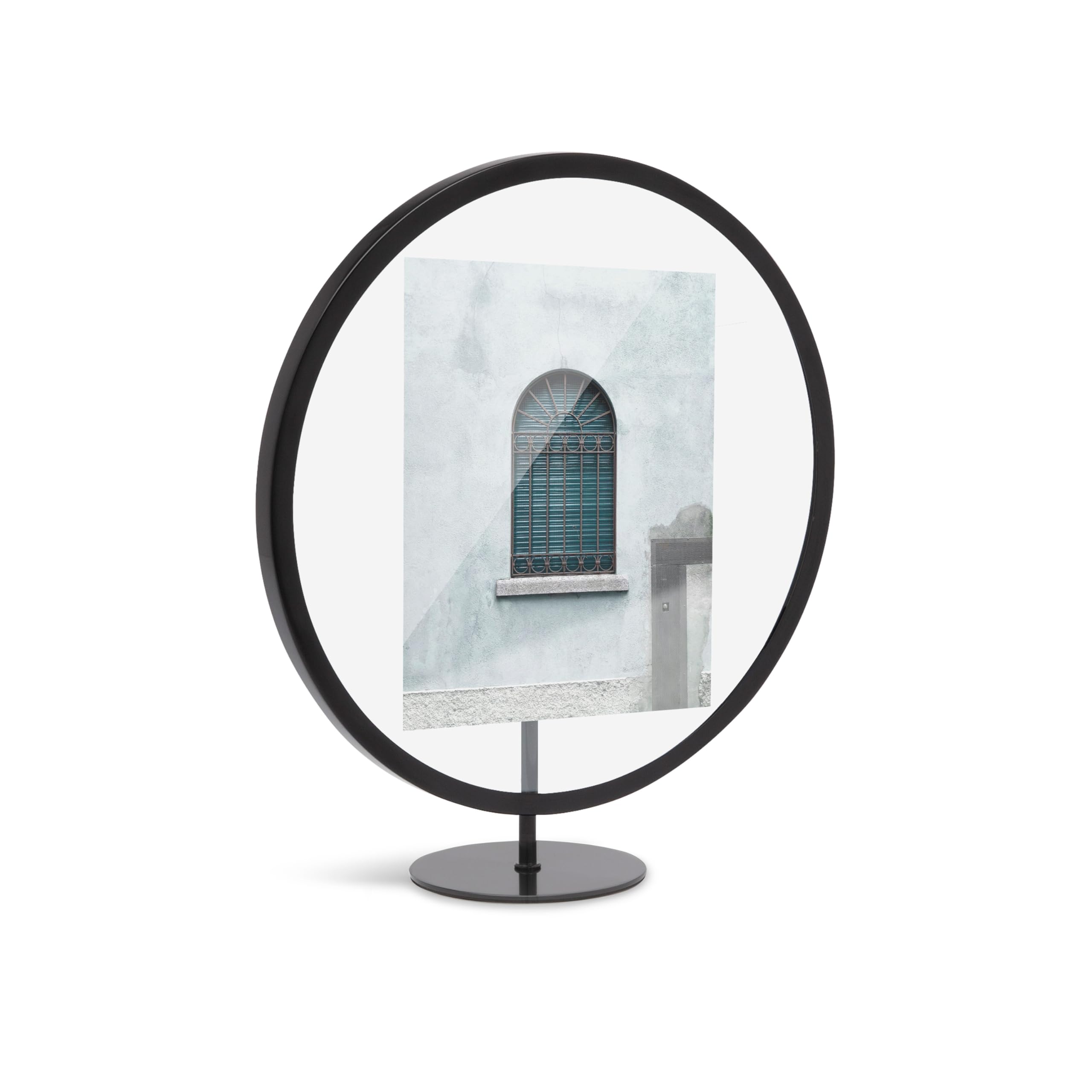 Umbra Infinity 5x7 Picture Frame, Unique Circular Photo Display for Desk or Wall, Black