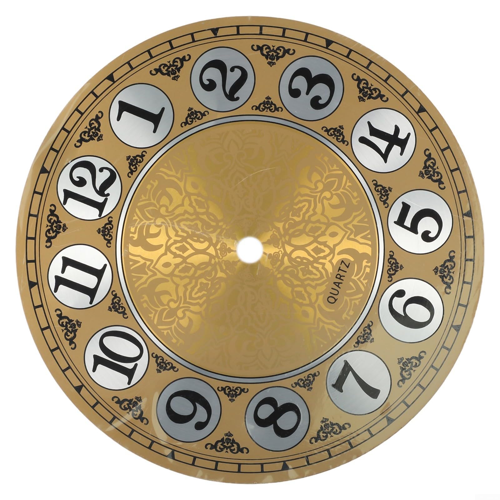 Aluminium-Zifferblatt, 160 mm, für Vintage-Wanduhr, 17,8 cm, goldfarbene Metallplatte mit arabischen Ziffern, DIY-Quarzuhr-Set