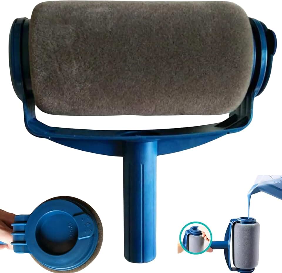 Rolo De Pintura Pintor Com Reservatório Anti Respingo Para Tintas Pintura Rapida Concreto Madeira Isopor Borracha