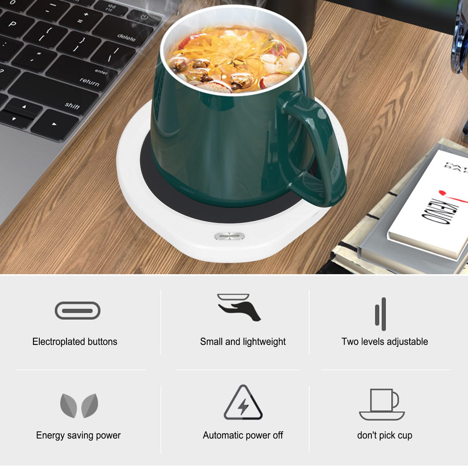 Chauffe-tasse Chauffe-Bougie Chauffe-Tasse Chauffe-Tasse 55°C Température Constante 3 Niveaux Petite Lumière Intelligente USB Chauffe-Bougie pour Voyage Argent Chauffe-tasse Chauffe-Bougie Chauffe-Tasse Chauffe-Tasse 55°C Température Constante 3 Niveaux Petite Lumière Intelligente USB Chauffe-Bougie pour Voyage Argent