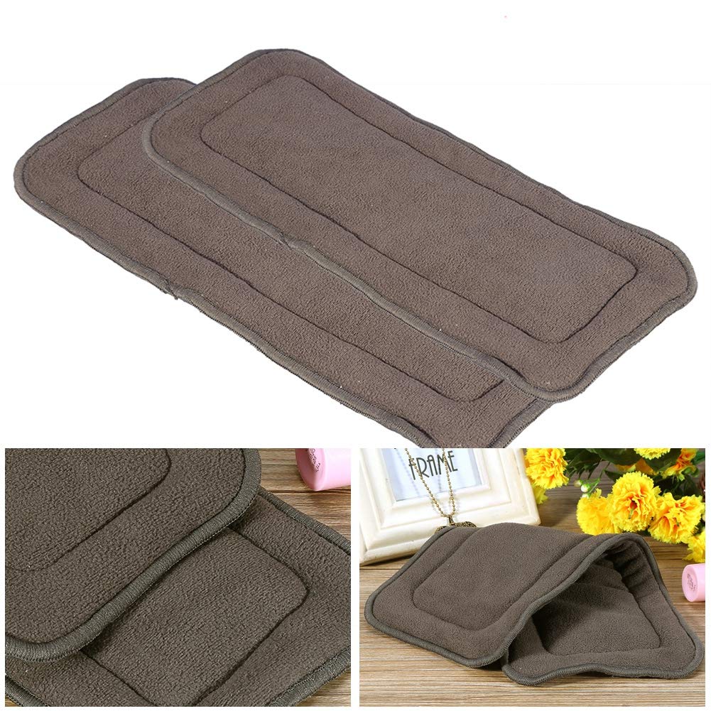 2 tailles lavable 5 couches de tissu de bambou et de charbon de bois Doublure de couches super absorbante Insertion de couche pour adulte (M)