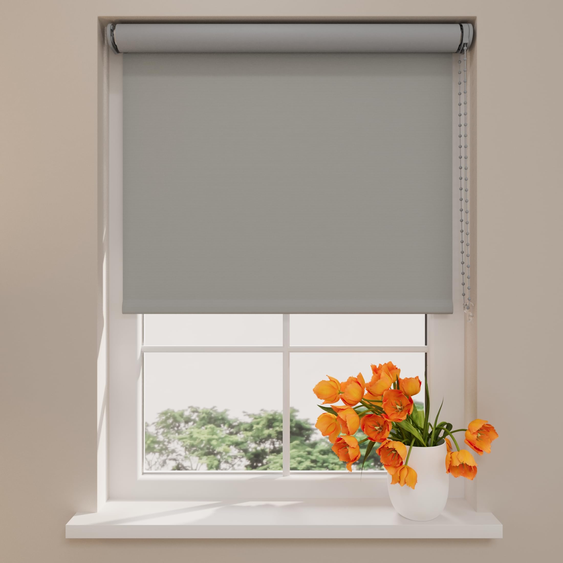 DTCH® Store Enrouleur occultant sans perçage, Ciment, 130 x 190 cm