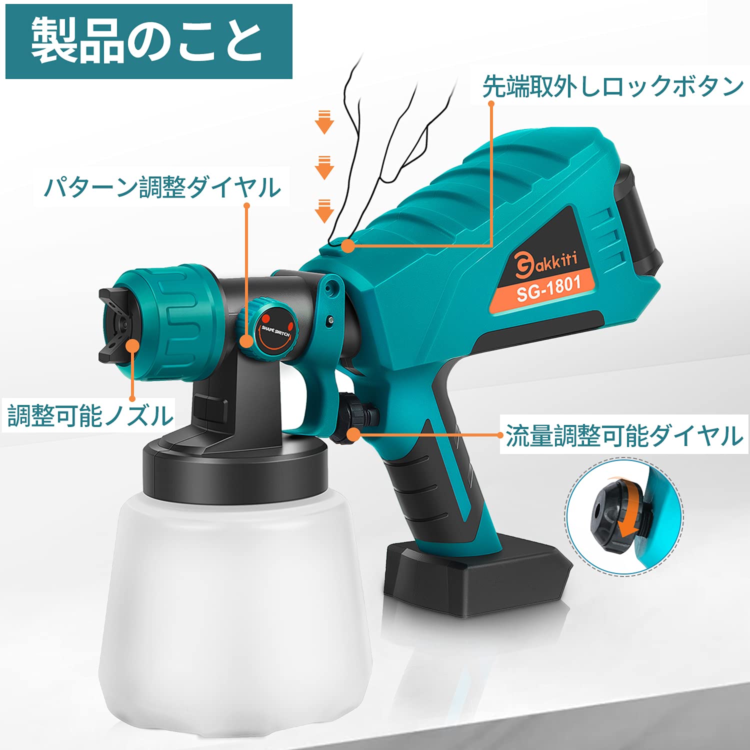 Amazon | Gakkiti 電動式 スプレーガン コードレス マキタ18V