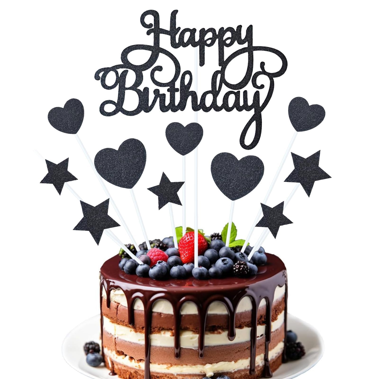 6 Pezzi Topper Torta Compleanno in Acrilico Argento Cartelli Happy Birthday Decorazioni Torta In Primo Piano Decorazioni Torta Compleanno Topper Torta per Festeggiare