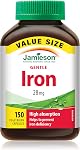 Jamieson Fer 28 mg, avec acide folique, vitamine B2, Vitamine B12, et la vitamine C, aide à prévenir les carences en fer, fournit une absorption supérieure, et doux sur l'estomac. 90 Gélules végétariennes