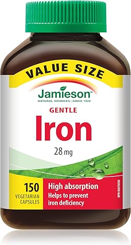 Jamieson Hierro suave de alta absorción, 150 cápsulas de tamaño económico
