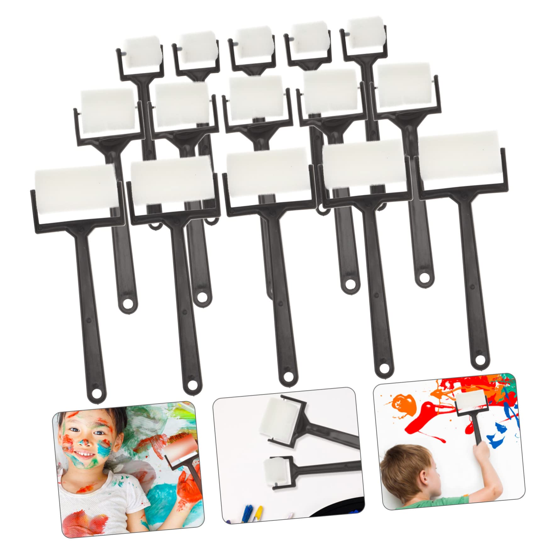 GLSTOY 15pcs Rolls Sponge Painting Brush Portable Sponge Rollers for DIY Art Projects Easy to Use for Preschool Crafts and Creative Activities