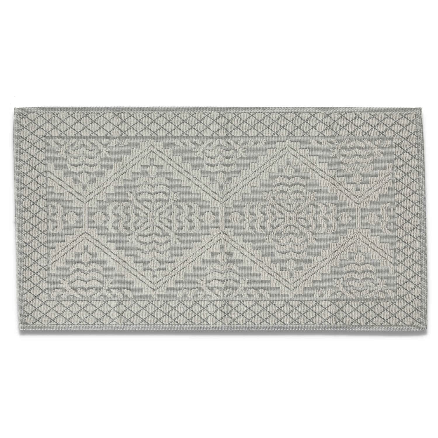 Casatessile Tappeto Cotone Multiuso Cucina Soggiorno Sardinia Tappeto Tipo Sardo, Multiuso, Tappeto Bagno Lavabile in Lavatrice - Grigio Chiaro, 120x180 cm.
