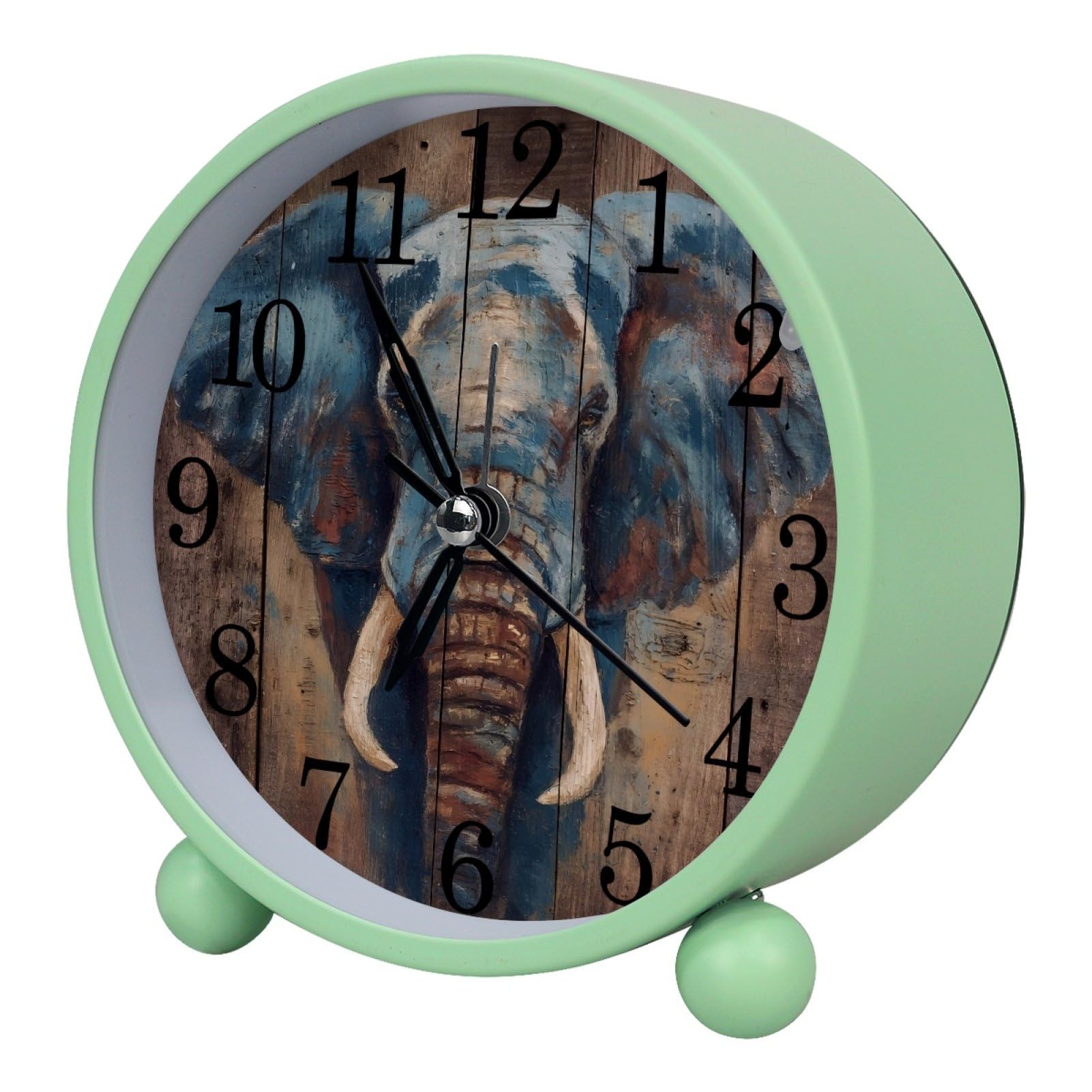 etoenbrc Watercolor Butterfly Silent Analog Alarm Clock Small Battery Operated Clock Slient Plastic Table Clock for Living Room Bedroom Color471