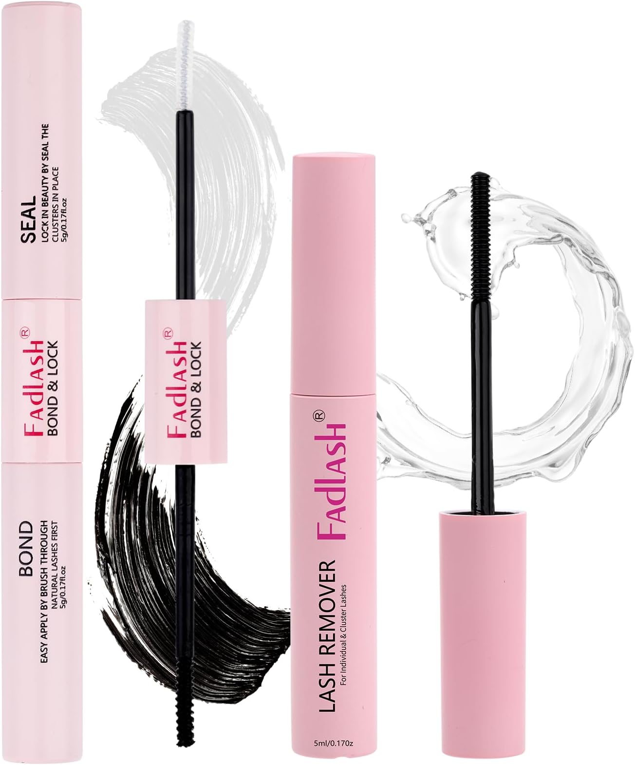 Lash Bond and Seal Lash Extension Remover Kit for Cluster Lashes Soothing Oil 5ML Lash Glue Remover 48-72 Hours Cluster Lash Glue DIY Eyelash Extension Kit Self Application 2 Pcs at Home